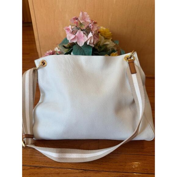 Mark and Graham white pebbled leather bag tote (pu100 - Picture 1 of 10